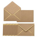 PATIKIL 200パックのA7封筒 金ボーダーのクリスマス封筒 5x7カード用のVフラップ封筒 オフィス ウェディングギフトカード 招待状 写真 卒業式用(ブラウン)