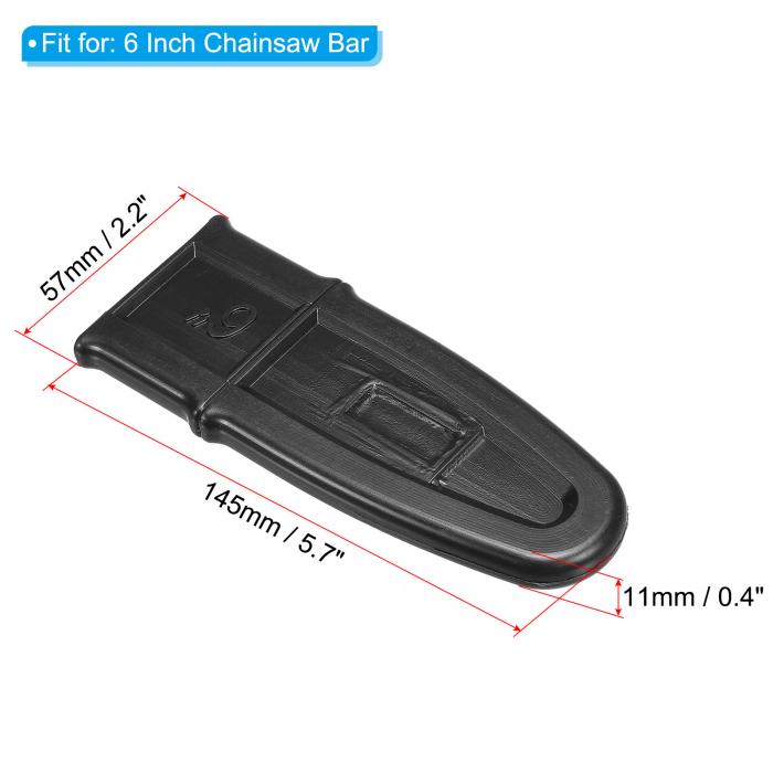 PATIKIL 150 mm チェーンソーチェーンカバー 4個 チェーンソーバー保護カバー 小型 チェーンソー ソーバー 鞘カバー ガーデンチェーンソー用 ブラック 3