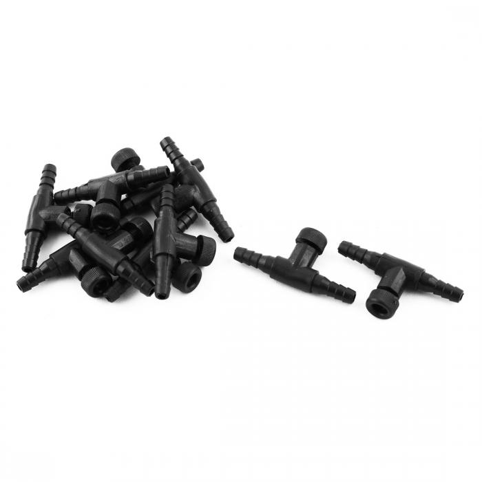 エアバルブ 空気弁 ポンプ チューブ コネクタ 二分岐 プラスチック製 ブラック 10個入り