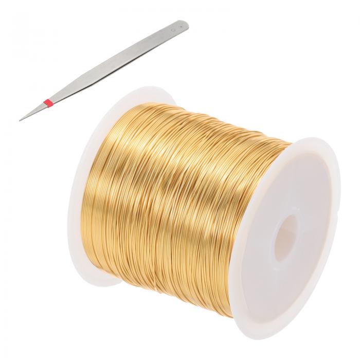 PATIKIL 28ゲージ/0.3 mm 164フィート宝石クラフトワイヤー ビーズ用 銅製ワイヤー ビーズ宝石作り用具..