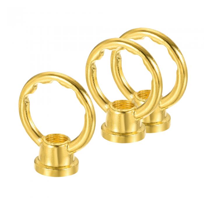 アイナット 最大荷重5kg M10ネジ リング形状 メスループ ハンギングランプ シャンデリア用 ゴールドトーン 3個