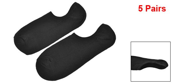 Allegra K ソックス ボートソックス 伸縮カフ ローカット スポーツアンクル ブラック 男性用 5ペア