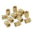 ローレットインサートナット M6 x 10mm L x 8mm OD メススレッド ブラス 埋め込みナット 60個入り