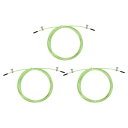 商品詳細 特徴 【属性1】カラー：ライト緑、材質：スチールワイヤー、PVC、ワイヤー直径:2.5 mm、全長：3 M、パッキングリスト:3個 x スピード縄跳び用交換ケーブル、6個 x ネジ、6個 x ナット、6個 x ゴムスリーブ【属性2】利点：スチールワイヤーとPVC構造により、この縄跳び交換用ケーブルは強度、柔軟性、スピードを兼ね備え、優れた耐久性とねじれやもつれに対する耐性を備え、長期間のパフォーマンスを実現します。【属性3】指示：パッケージには取り付けネジとナットの付属品が付属しており、交換用縄跳びをハンドル(別売り)に簡単に取り付けることができ、工具は必要ありません。加重縄跳びは身長に合わせて快適な長さにカットできます。【属性4】応用：スピード縄跳び用に設計されたこの交換用ケーブルは、ホームジム、縄跳びクラブ、ジム、フィットネスセンター、屋外トレーニングスペースなど、さまざまな環境での使用に適しています。【属性5】注意: 縄跳びハンドルはパッケージに含まれません。【商品説明】スピード縄跳び用に設計されたこの交換用ケーブルは、ホームジム、縄跳びクラブ、ジム、フィットネスセンター、屋外トレーニングスペースなど、さまざまな環境での使用に適しています。仕様カラー：ライト緑材質：スチールワイヤー、PVCワイヤー直径:2.5 mm全長：3 Mパッキングリスト:3個 x スピード縄跳び用交換ケーブル、6個 x ネジ、6個 x ナット、6個 x ゴムスリーブ利点スチールワイヤーとPVC構造により、この縄跳び交換用ケーブルは強度、柔軟性、スピードを兼ね備え、優れた耐久性とねじれやもつれに対する耐性を備え、長期間のパフォーマンスを実現します。指示パッケージには取り付けネジとナットの付属品が付属しており、交換用縄跳びをハンドル(別売り)に簡単に取り付けることができ、工具は必要ありません。加重縄跳びは身長に合わせて快適な長さにカットできます。注意: 縄跳びハンドルはパッケージに含まれません。 注意書き ■商品の色及びサイズは、撮影状況やPC環境により多少異なって見える場合がございます。 ■サイズは目安です。商品により若干の誤差がございます。 ■メーカーの都合により、商品細部のデザインや素材が予告無く変更される場合がございます。