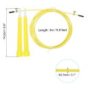 PATIKIL スピード縄跳び 速度調整可能な縄跳び もつれのない高速縄跳び 収納バッグとスペアパーツ付き フィットネストレーニング用 イエロー 3