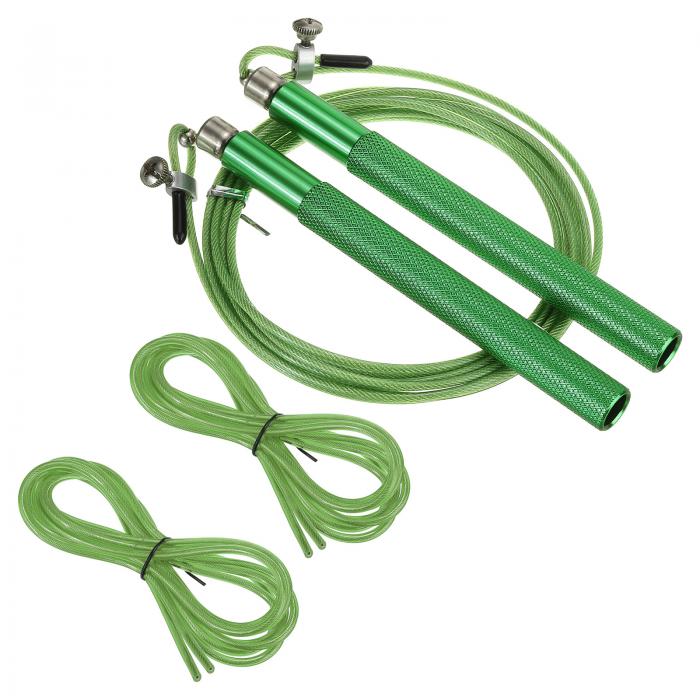 PATIKIL 3 M スピード縄跳び 2.5 mm 速度調整可能な縄跳び 大人のトレーニング縄跳び 交換用ケーブル付き フィットネストレーニング用 緑