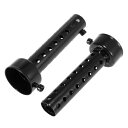 Motoforti ユニバーサル モーターサイクルエキゾーストサイレンサー エキゾーストインサートマフラーパイプ 45mm ブラック 2個入り