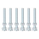 スクエアネックキャリッジボルト ナットとワッシャー付き 炭素鋼コーチボルトネジ 9.5 mm-16x3-13 mm 6セット
