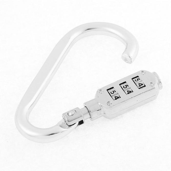 ナンバーロック ダイヤルロック ダイヤル錠 リセット可能 南京錠 プラスチック アルミニウム シルバートーン