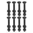 キャリッジボルトキット 丸頭角首ネジ キャリッジボルトネジセット ワッシャーとナット付き 炭素鋼黒色酸化物 固定用アクセサリー用 M6 x 50 mm 25セッ...