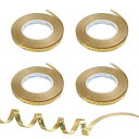 PATIKIL カーリングリボン クリンプバルーンストリング 5 mm 10 M 4ロール パーティー装飾 ギフト包装 工芸品用 ゴールド
