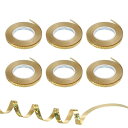PATIKIL カーリングリボン クリンプバルーンストリング 5 mm 10 M 6ロール パーティー装飾 ギフト包装 工芸品用 ゴールド