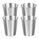 4個 304ステンレススチールカップ 10.14oz/300mlウォーターカップ割れない割れない金属製飲料タンブ ラーバーシルバーレストラン