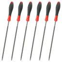 6個 チェーンソーチェーン研削ファイル 7/32"(5.5 mm)ラウンドチェーンソーシャープナーファイル プラスチックハンドル付き ホワイトスチールチェーンソーファイル