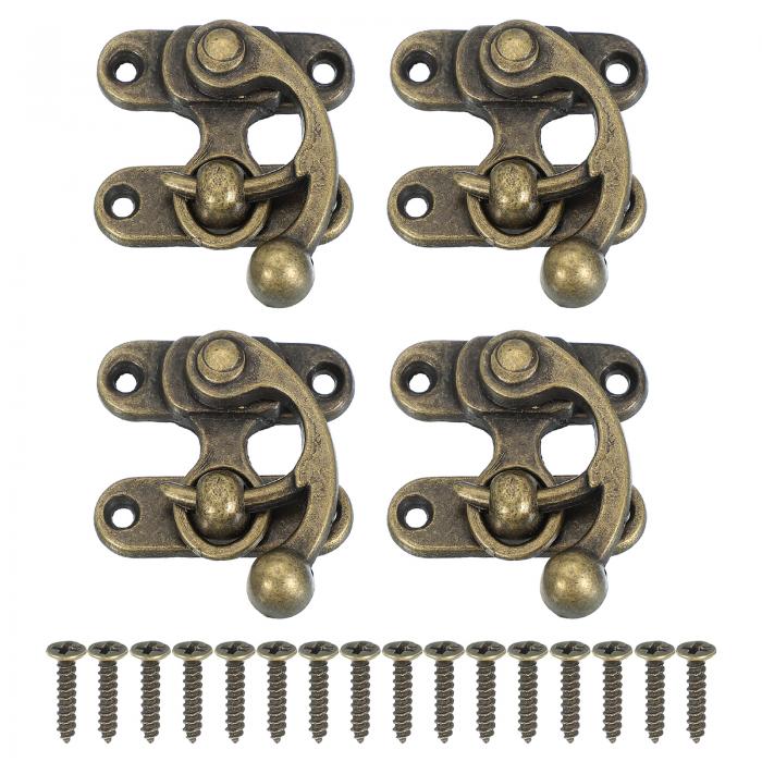 PATIKIL 木製ボックスハスプラッチ46x39mm 4個ビンテージロッククラスプス イングアームラッチフックハ..