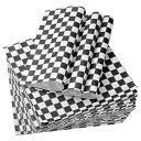 食品用ワックスペーパーシート100枚 8.7 x 8.7インチラッピングペーパーシート パックチェック柄フードバスケットライナー 潤滑油耐性サンドイッチベーキン...