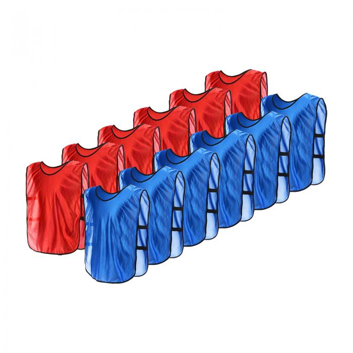 PATIKIL スクリメージベスト 12個入りサッカーペニー サッカージャージトレーニングベスト チームスポーツピニーズ 大人用ユースフットボール練習用ジャージ...