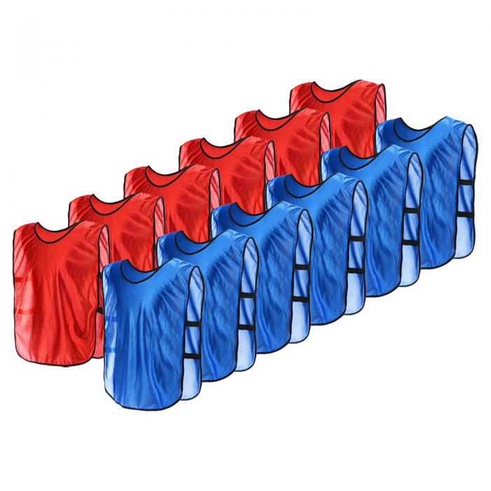 PATIKIL スクリメージベスト 12個入りサッカーペニー サッカージャージトレーニングベスト チームスポーツピニーズ 大人用ユースフットボール練習用ジャージ...