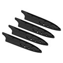 PATIKIL キッチンナイフ用ナイフシース 5"サントクナイフ用 4個セット ナイフエッジガード ナイフシースカバースリーブ フェザーユニバーサルナイフセット ブラック 5.2"x 1"