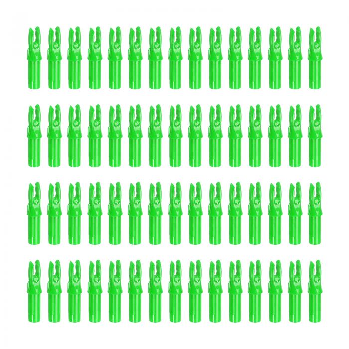 PATIKIL アーチェリー矢のノック 6.2mm 0.244" 60個入り 矢のノック交換用 緑