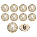 10個21mm丸型樹脂ヴィンテージ衣類ボタンメタルコートパールボタンクラフトアクセサリー衣類装飾クラフトDIYプロジェクト