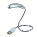 USB LED ライト プラスチック製シルバートーン 柔軟なグースネック 3LED