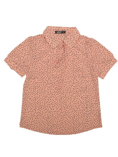 Allegra K ボウタイシフォンブラウス 丸襟 リボンブラウス 水玉 半袖 レディース ピンク XL Allegra K ボウタイシフォンブラウス 丸襟 リボンブラウス 水玉 半袖 レディース ピンク XL