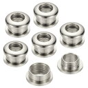 PATIKIL 5mm(1/5インチ) ソリッド真鍮ホールアイレット 6個 アーク表面自己裏打ちグロメット シューズ 衣類 クラフト バッグ レザークラフト用ワッシャー シルバートーン