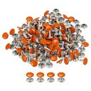 レザーリベット 8 mm ダブルキャップリベット 8.5 mm高さ メタルスタッドリベット レザークラフト修理 DIY 財布 ベルト バッグ 靴用 オレンジ 1...