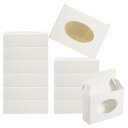 PATIKIL 4"x3"x1" ペーパーソープボックス(窓付き) 30個入りの手作り石鹸ボックス 楕円形のプレゼント用パッケージボックス 誕生日 クリスマス DIYクラフト用 ホワイト