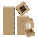 PATIKIL 3.5"x3.5"x1.5" 紙製石鹸ボックス(窓付き) 30個入り 手作り石鹸ボックス 正方形のプレゼントパッケージボックス 誕生日 クリスマス DIY クラフト用 ブラウン