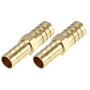 X AUTOHAUX 直管有刺鉄管継手 真鍮ホース継手コネクタ ストレート形状ホースバーブ 12mm - 10mm 2個