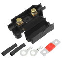 Motoforti デュアルバッテリーシステム用 ANSヒューズホルダーキット ANSヒューズホルダー 50Amp ヒューズ チューブ端子 プレカット熱収縮スリーブ プラスチック ブラック 1セット(2)