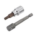 M6 スプラインビットソケット スプラインドライバービットソケット 六角シャンクパワードリルアダプター 9.5mmスクエアドライブ CR-V S2スチール 48...
