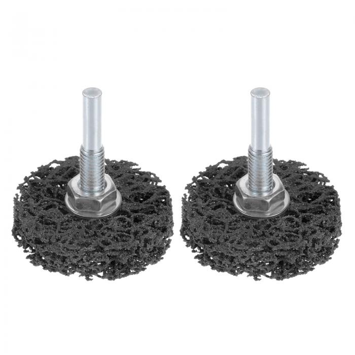 ストリップホイール ストリッピングホイール 50 x 13 mm 6 mmシャフト付き アングルグラインダークリーンと塗装サビ除去用 ブラック 2個(4)
