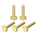 ノブ付き平らな真鍮ボルトグリ ップノブ M5x25mm 家庭用 電子機器 機械用ファスナー 5個セット