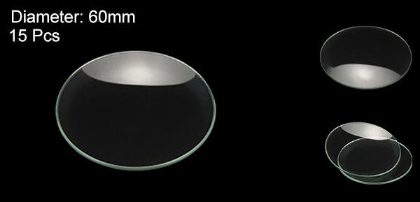 PATIKIL 60 mm直径 時計ガラス 15個 ビーカーカバー スムーズなエッジ 面取りアーク 実験室用 透明