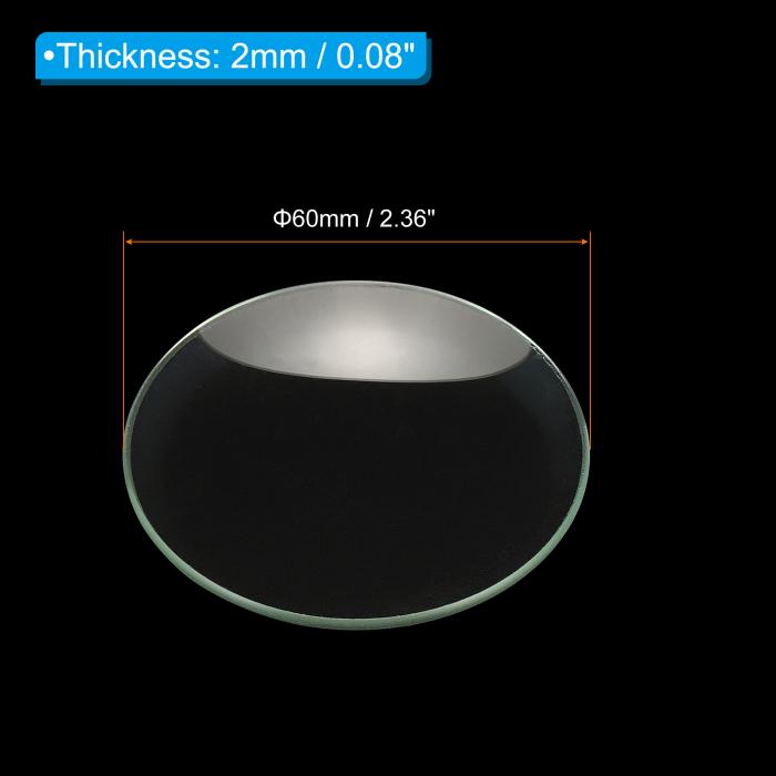 PATIKIL 60 mm直径 時計ガラス 15個 ビーカーカバー スムーズなエッジ 面取りアーク 実験室用 透明