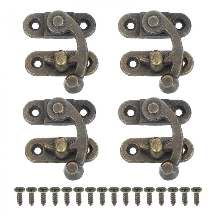 PATIKIL 木製ボックスハスプラッチ32x28mm 4個ビンテージロッククラスプス イングアームラッチフックハ..