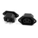 電源ソケット メス電源ソケットアダプター IEC320 C13 AC 250V 10A プラスチック 2個入り
