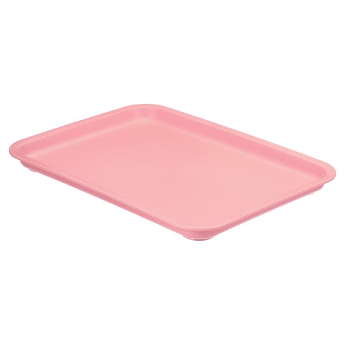 PATIKIL 31 x 23.1 cm ファーストフードトレイ プラスチック 再利用可能 多目的 長方形サービングトレイ カフェテリア レストラン ホームキッチン用 ピンク
