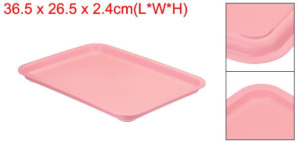 PATIKIL 15x10" ファストフードトレイ プラスチック製 再利用可能な多目的な長方形 サービングトレイカフェテリア レストラン 家庭 キッチン用ピンク色