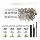 24セット レザースナップファスナーキット20mmメタルスナップボタンプレススタッドレザーリベットスナップ 3つ セッターツール付き 服 ジャケット ジーンズ ...
