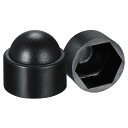 ドームボルトナット保護キャップカバー プラスチック M12 / 19 mm 六角ネジカバー ブラック 100個