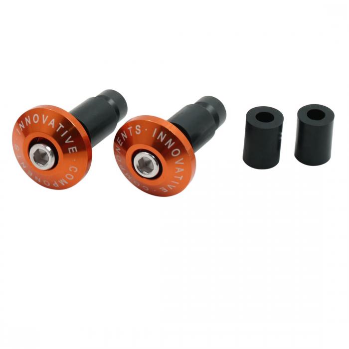 オートバイのハンドルバーグリップバーエンドスライダーキャップ 22mm プラグ オレンジ 2個入り