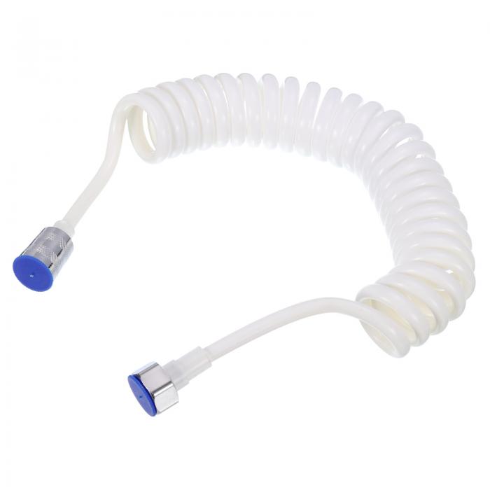 スプリングフレキシブルシャワーホース トイレ用蛇口用3メートル伸縮性シャワーホース バスルーム用白..