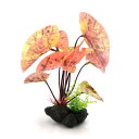 水族館植物 水中装飾 プラスチック 樹脂ベース ピンク テラリウム装飾 13 x 13 x 19cm