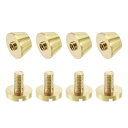 フラットスタッドリベット 財布ハンドバッグ足の爪ソリッド 真鍮レザークラフト DIY 12x8 mm 4個入り