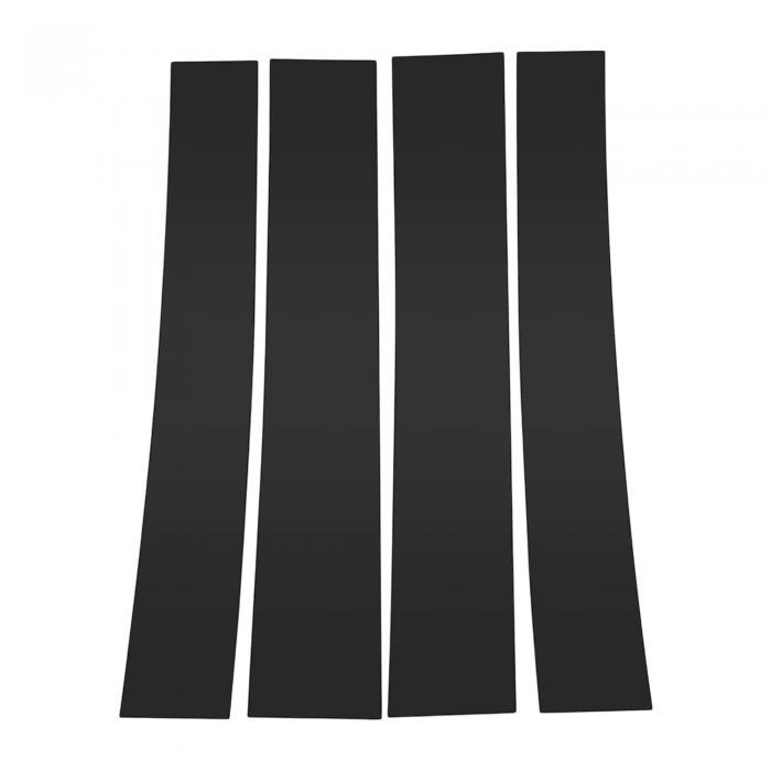 VekAuto Cadillacに対応エスカレード2007-2014用4個ドアピラーウィンドウトリムブラックフロントレフトライトアンチスクラッチステッカーピラーポストドアアウターエクステリアカバー