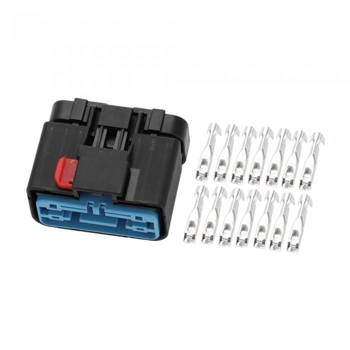 A ABSOPRO 14ピンドアウィンドウリフトスイッチ コネクタプラグ2.8mmシリーズ女性ワイヤーターミナルコネクタJeepに対応用プラスチックブラック1セット